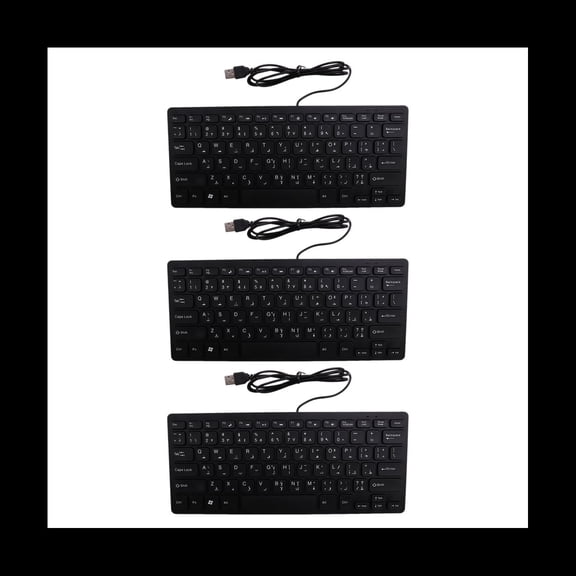 3X Quality Wired USB Arabic/English Bilingual Keyboard for Tablet/ PC/Laptop/IOS/Android