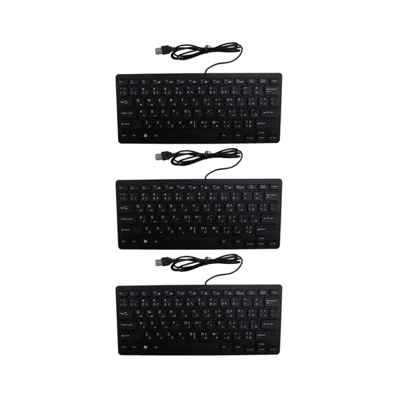 3X Quality Wired USB Arabic/English Bilingual Keyboard for Tablet/ PC/Laptop/IOS/Android