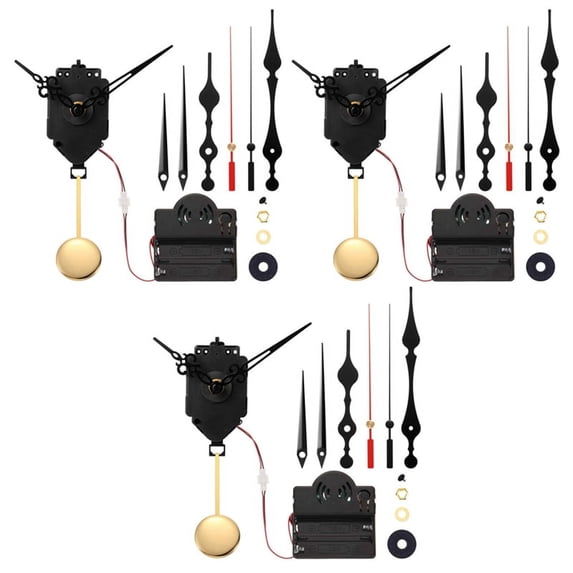 3X Quartz Pendulum Trigger Clock Movement Chime Melody Mechanism Clock Kit with 9 Pairs of Hands
