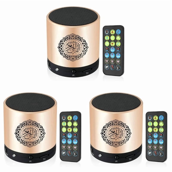 3X Quran Muslim Speaker,Smart Koran Translation Small Portable Remote Control Bluetooth MP3 FM IF Player Ramadan Hajj