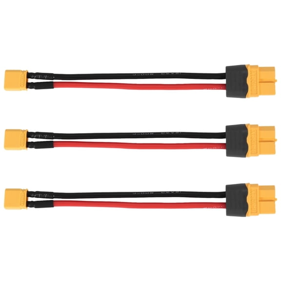 3X RC Battery Cable   to XT30 T-Plug Connector Male Female Connector Plug with 16AWG Silicone Wire 100mm