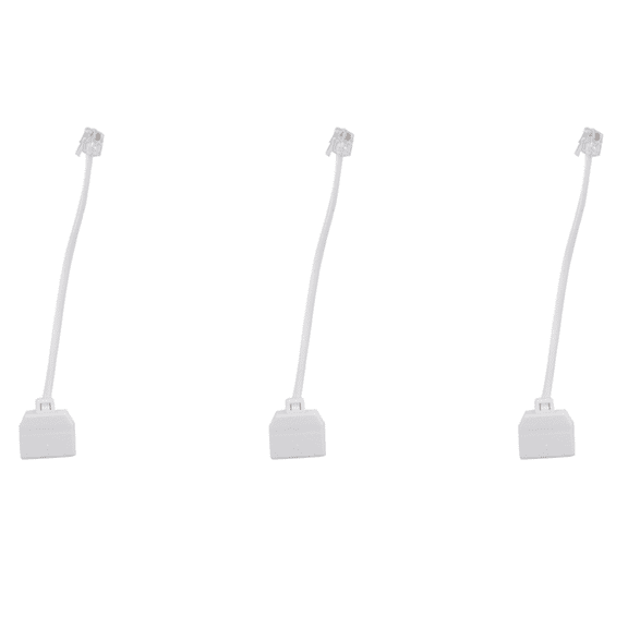 3X RJ11 6P4C Phone Splitter 1 Male 2 Female - White,3 x divider phone,white