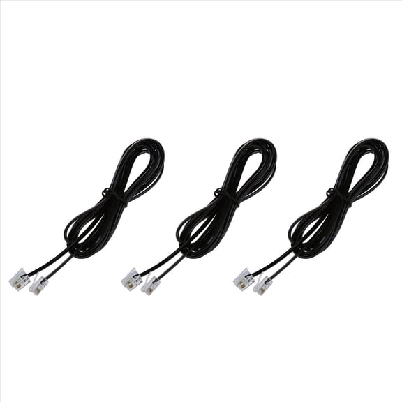3X RJ11 6P4C Telephone Cable Cord ADSL Modem 2 Meters