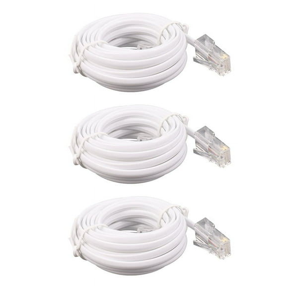 3X RJ11 6P4C to RJ45 8P4C Modular Phone Internet Extension Cable 3 Meter