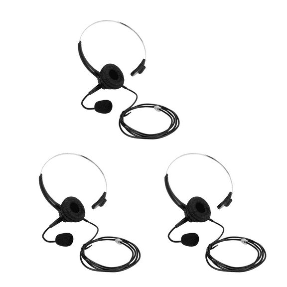 3X RJ9 Call Center Headphone Monaural Headphone Noise Reduction Headset Call Headphone with Mic