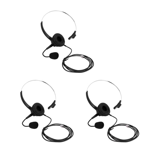 3X RJ9 Call Center Headphone Monaural Headphone Noise Reduction Headset Call Headphone with Mic