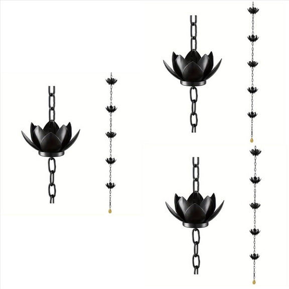 3X Rain Chain, Catcher Chain for Gutters Outside , Cups to Replace Gutter Downspout, Divert Water