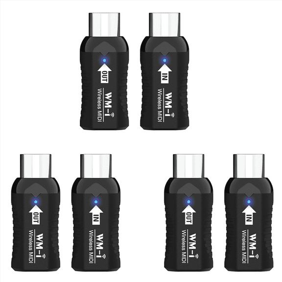 3X Rechargeable Midi Wireless Guitar System Audio Receiver Transmitter Wireless Midi Adapter for Digital Piano Keyboard