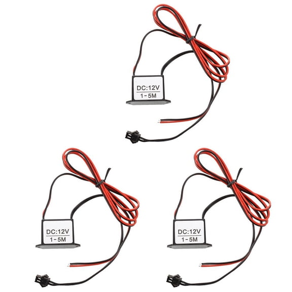 3X Red-Black Cable DC 12V EL Wire Neon Glow Strip Light Driver Unit Inverter,3 x EL wire inverter,black & red