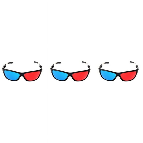 3X Red-Blue / Cyan Anaglyph Simple Style 3D Glasses 3D Game (Extra Upgrade Style)