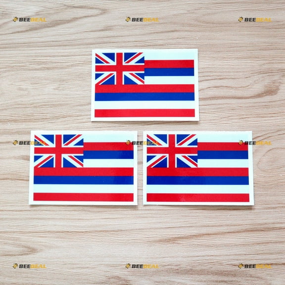 3X Reflective 4 Inches Hawaii Flag HI State Decal Vinyl Sticker Car Laptop Window