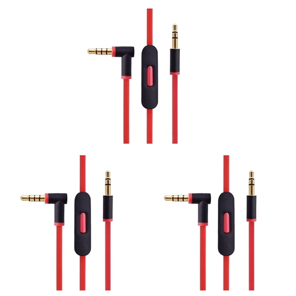 3X Replacement Audio Cable for  By  Dre Headphones with in Line Mic for Studio/Executive/Mixr/Solo/Wireless/Pro
