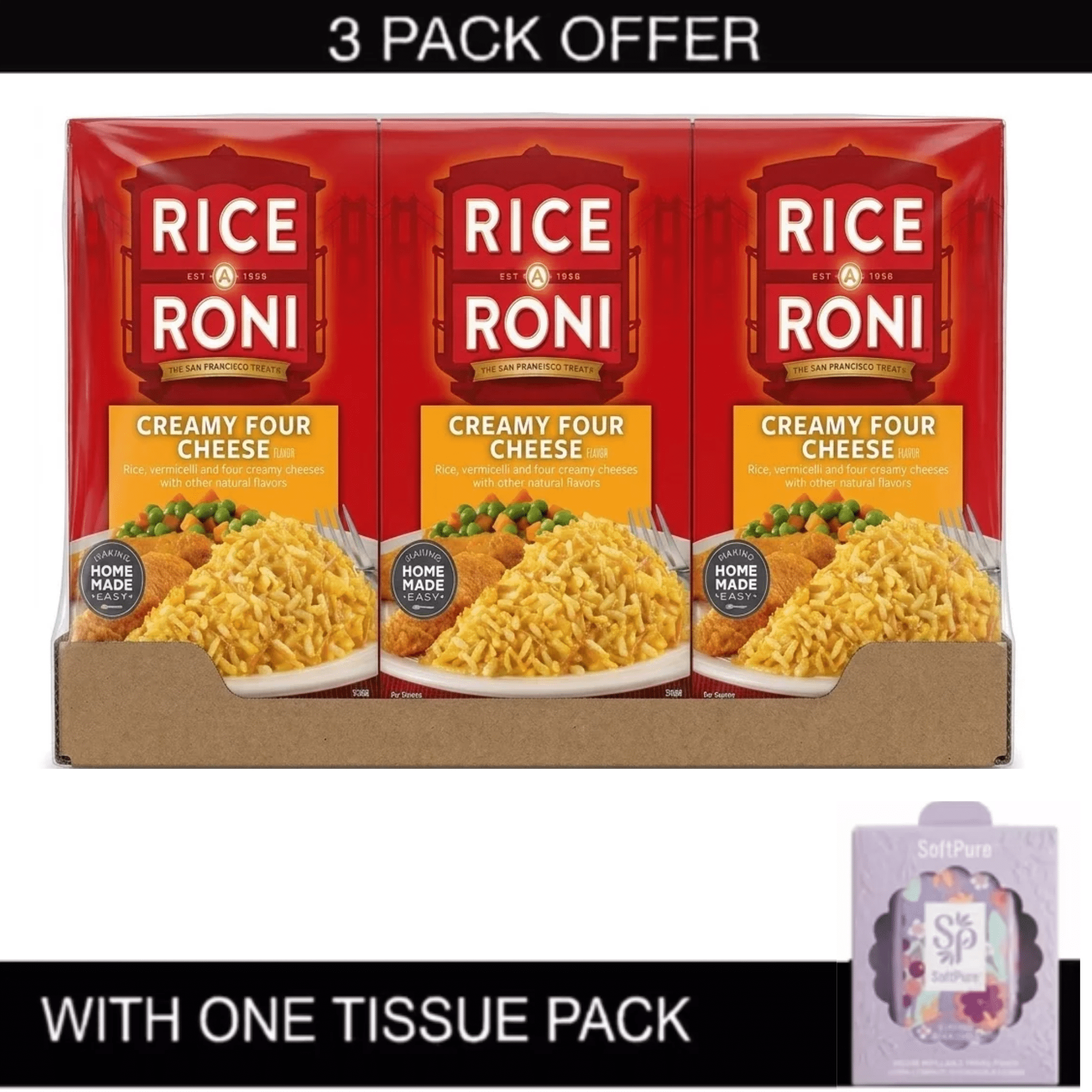 3X Rice-A-Roni Creamy Four Cheese Rice & Vermicelli Mix, 6.4 oz ...