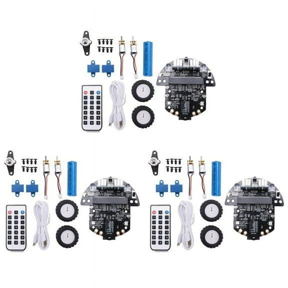3X Robot Programmable Robotic Kit Based on Microbit V2 and V1 for STEM Coding Education with Chargeable Battery(A)