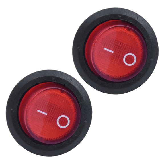 3X Rocker Switch Bipolar ON OFF Red 3 Pins 220V