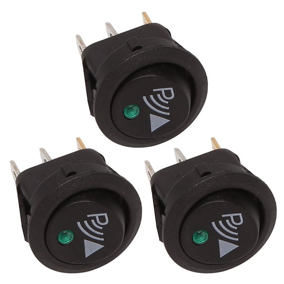 3X Round 3 Pin Rocker / Parking Switch Front Rear Walking Sensor