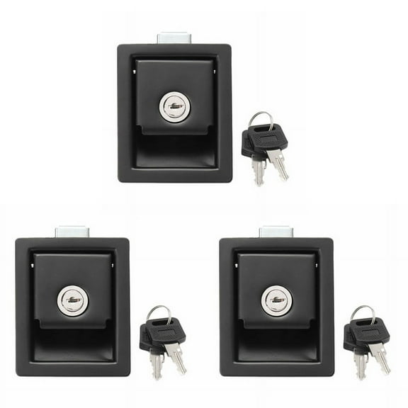 3X Rv Car Paddle Entry Door Lock Latch Handle Knob -Trailer Pull Type Panel Door Lock