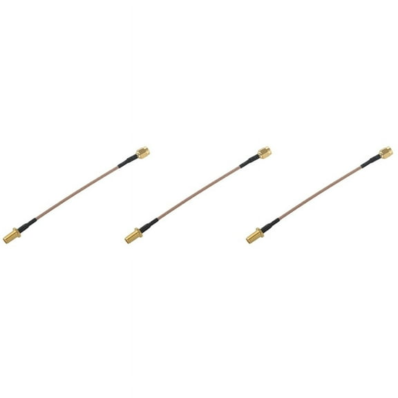 3X SMA Female to Male Coaxial Cable Antenna Adapter 11cm,3 x SMA Female to Male Cable,Black&