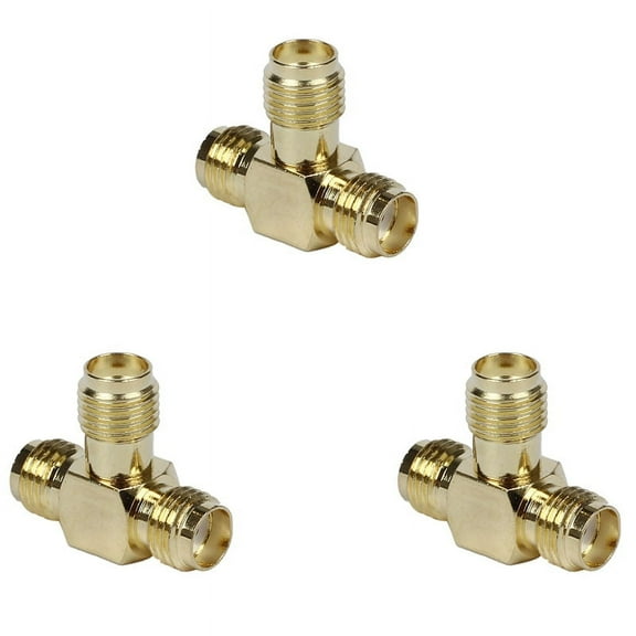 3X SMA Female to Two SMA Female Triple T RF Adapter Connector 3 Way Splitter