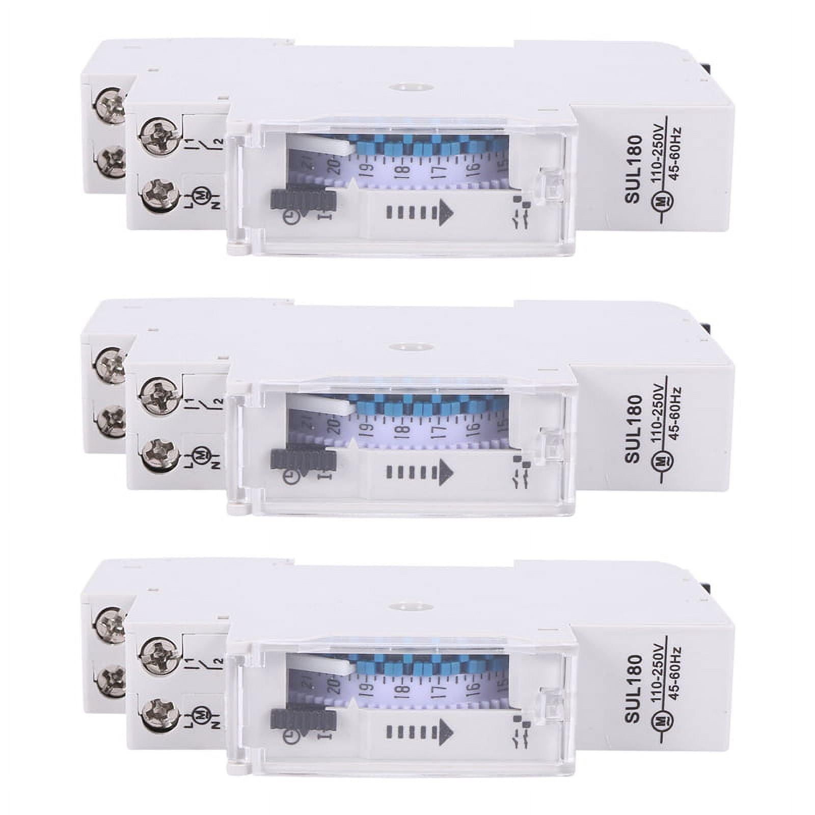 3X SUL180A 15 Minutes Mechanical Timer 24 Hours Programmable Din Rail Timer Time Switch Relay Analysis Instruments,3 * Timer Switch 3 * Instruction manual,Grayish white
