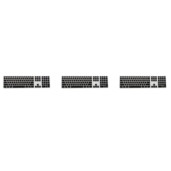 3X Silicone Thin Keyboard Skin Cover Protector with Numeric Keypad for Black,3pcs x keyboard protective case,Black