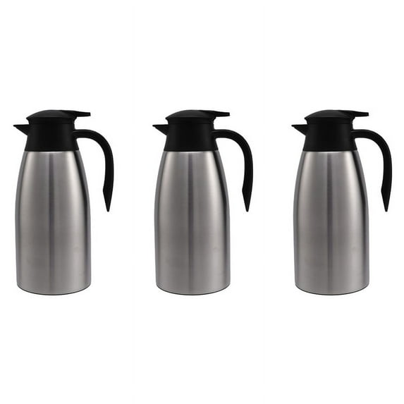3X Silver 304 Stainless Steel 2L Thermal Flask Vacuum Insulated Water Pot Coffee Tea Milk Jug Thermal Pitcher