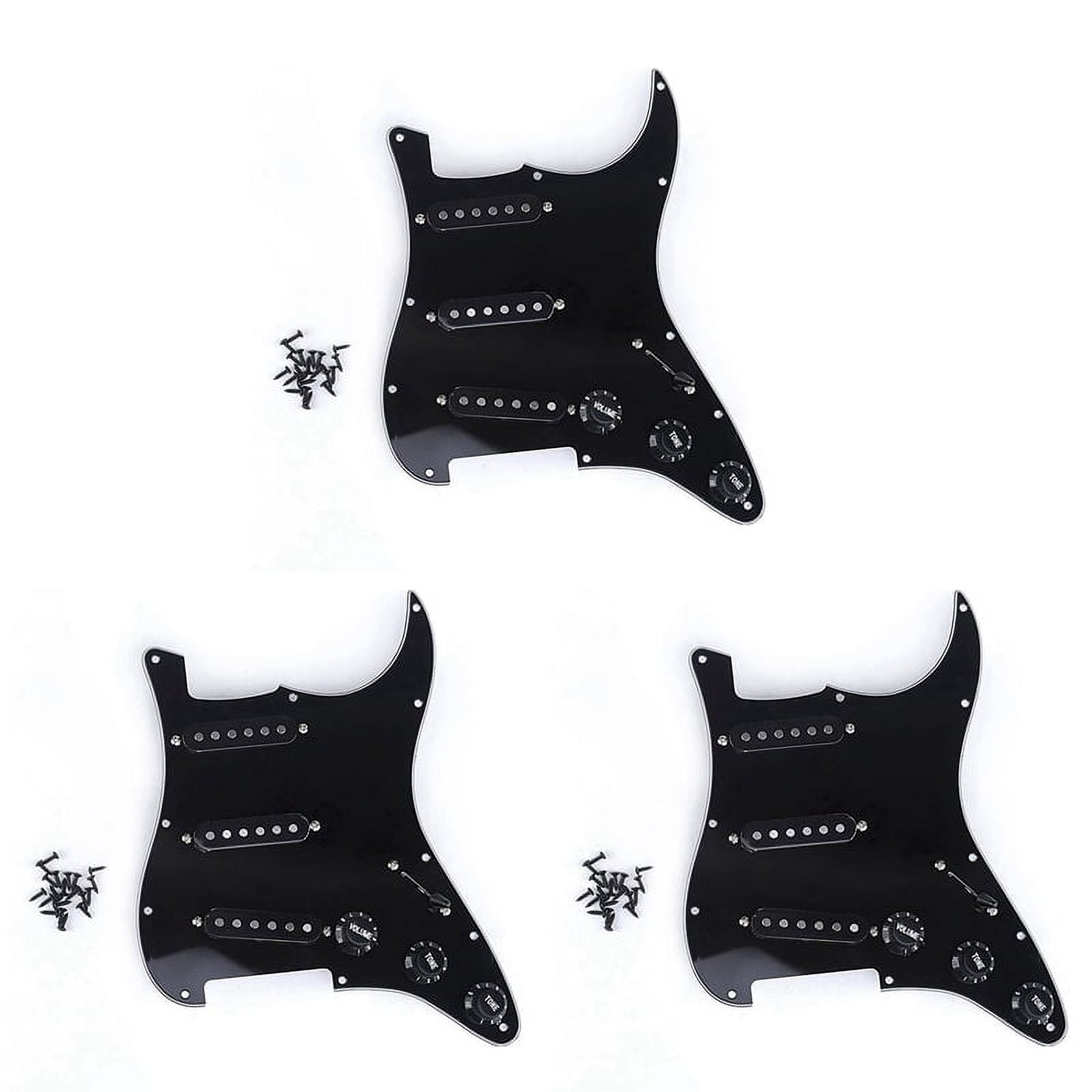 3X Single Coil SSS Electric Guitar Pickguard Loaded Prewired Scratch Plate 11 Holes 3Ply for SQ Guitar