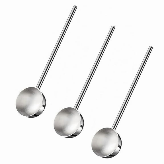 3X Small Soup Ladle Stainless Steel Metal Deep Spoon with Pour Spout 2 Oz Long Handle Gravy Ladles 10.5 Inch