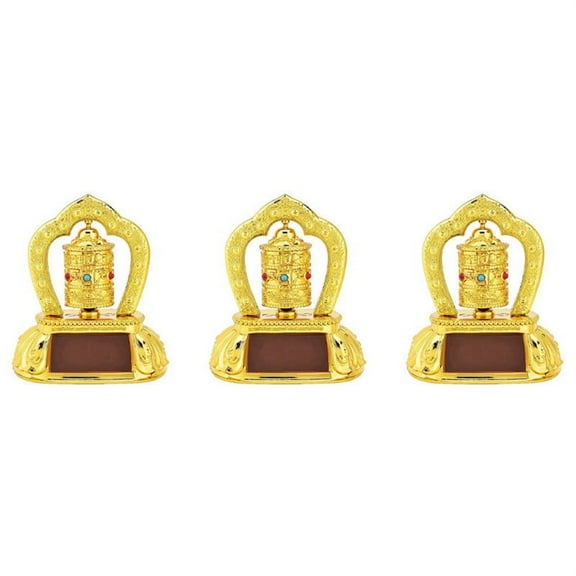 3X Solar Energy Prayer Wheel, Car Prayer Wheel Solar Energy Power Tibetan Buddhist Prayer Wheel Car Decoration,3 x Solar Energy Prayer Wheel,gold