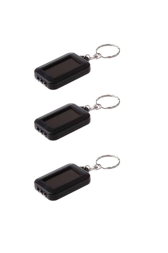 3X Solar-Powered LED Flashlight / Keychain