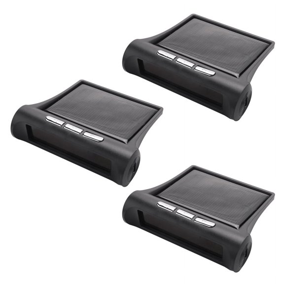 3X Solar Tpms Car Tire Pressure Alarm Monitoring System 4 External Automatic Alarm Tire Pressure Temperature Warning,3x host 12x external sensor 3x non-slip mat 3x disassembly tool,Black