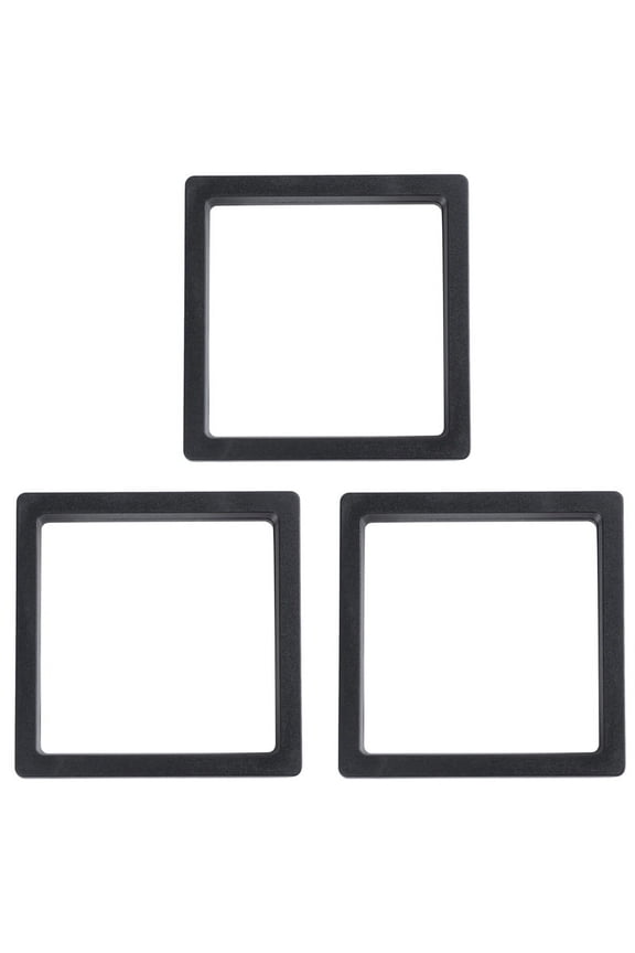 3X Square 3D Albums Floating Frame Holder Coin Box Jewelry Display Show Case, 9X9cm (with Base)