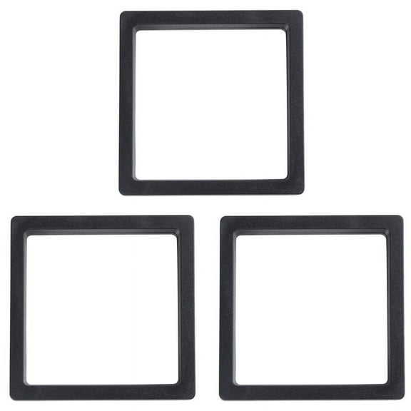 3X Square 3D Albums Floating Frame Holder Coin Box Jewelry Display Show Case, 9X9cm (with Base)