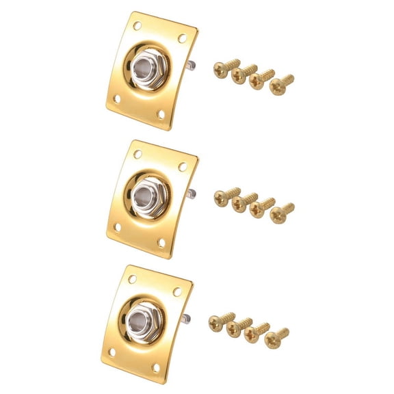 3X Square Style Jack Plate Guitar Jack 1/4 Output Input Jack Socket for Electric Guitar Parts & Accessories Gold