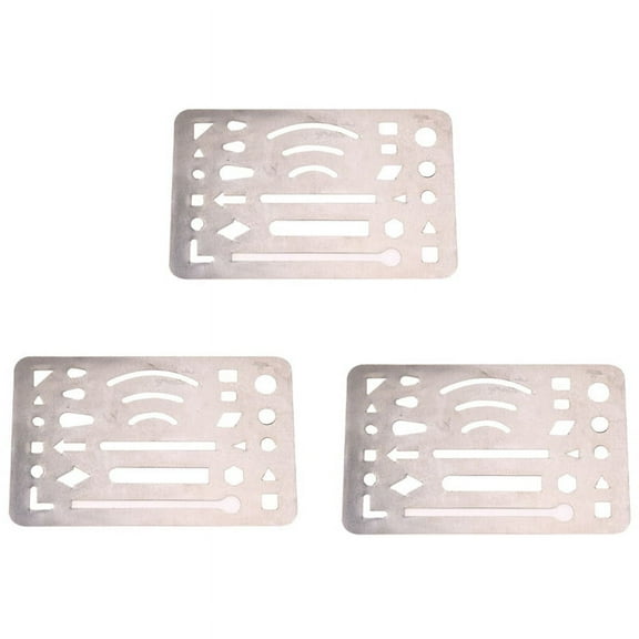 3X Stainless Steel 27 Patterns Erasing Drawing Drafting Tool Shield