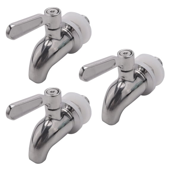 3X Stainless Steel Faucet Tap Draft Beer Faucet for Brew Fermenter Wine Draft Beer Juice Dispenser Drink Fridge Kegs,3* Wine Beer Faucet Tap,Silver