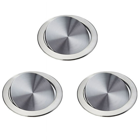 3X Stainless Steel Garbage Flap Lid Trash Bin Cover Flush Built-in Balance Swing Flap Garbage Lid C