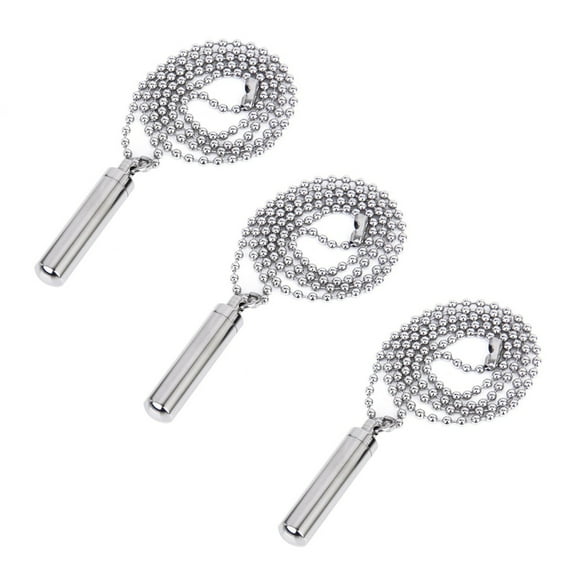 3X Stainless Steel Pill Case Holder Cylinder Cremation Urn Memorial Pendant Necklace Keepsake 49 x 9mm