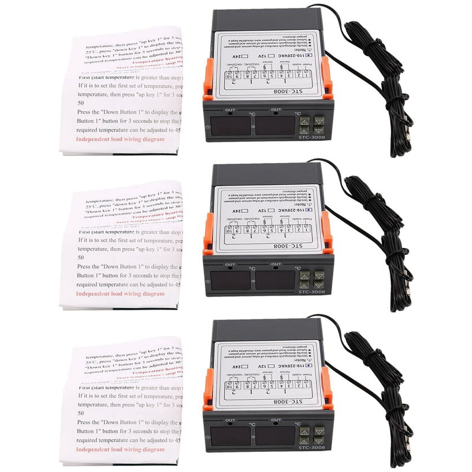 3X -3008 110-220V Dual Digital Thermostat Temperature Controller for Incubator Thermostat Hygrometer Dehumidifier