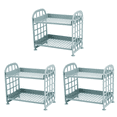 thumbnail image 1 of 3X Storage Shelves,Plastic Small Storage Shelves - 2 Tier Shelf Shelving,Kitchen Shelf Bathroom Organizer(Nordic Blue), 1 of 8