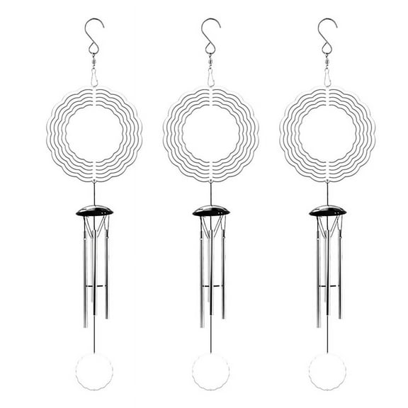 3X Sublimation Wind Spinner Blanks Outdoor Decor, Windchimes with 4 Thickened Aluminum Tubes for Mom Grandma Women,3 x Wind Spinners
