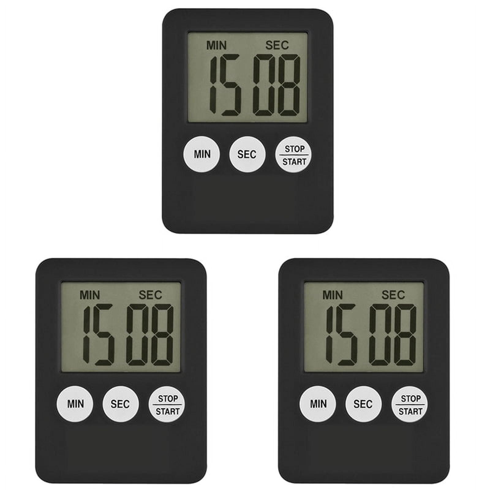 3X Super Thin LCD Digital Screen Kitchen Timer Square Cooking Count Up ...