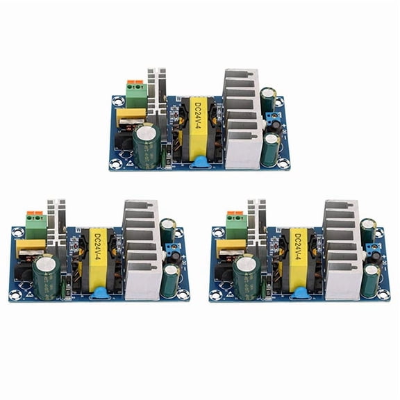 3X Switching Power Supply Module Ac 110V 220V to Dc 24V 6A Switching Board Promotion Panel Splitter 60Hz -DC2412,3 Supply Module,Blue