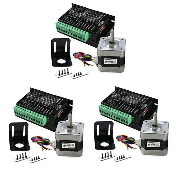 3X TB6600 4A 9-42V Stepper Motor Driver CNC Controller with Stepper Motor for 3D Printer Hobby CNC Router