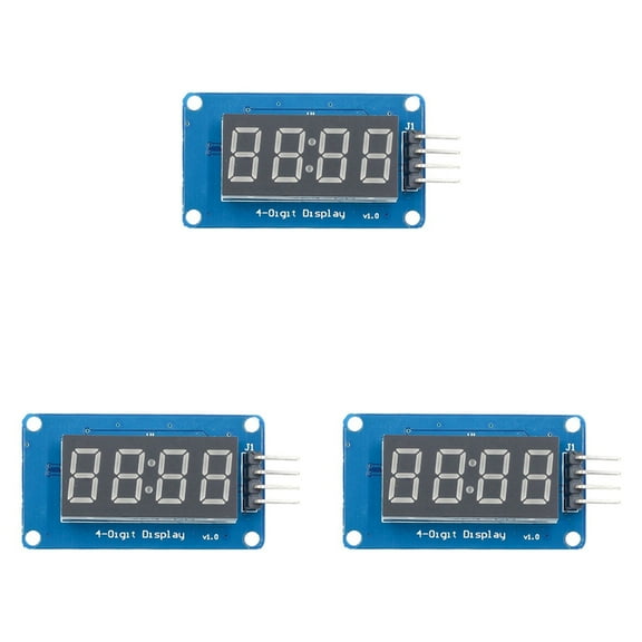 3X TM1637 4-Bits LED Display Module for , 0.36 Inch 7-Segment Red Anode Clock Tube & 4 Serial Driver Board