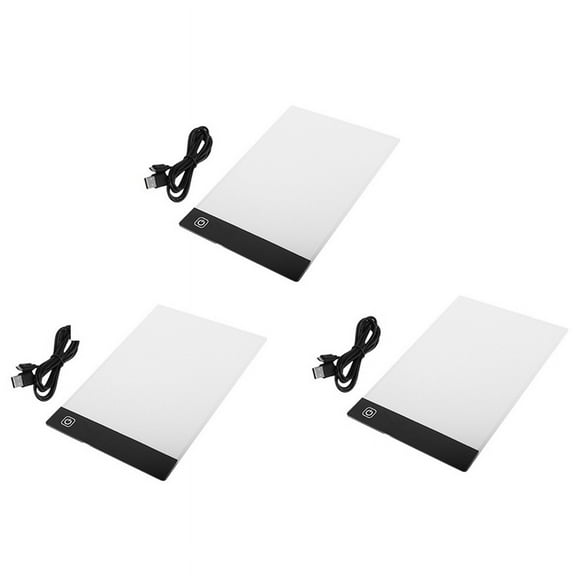 3X Three Level Dimmable LED Light Pad,Tablet,Tools, Accessories,Diamond Embroidery Eye Protection A5 Size,3 x Writing board 3 x USB Data Line 3 x instruction manual,Black & white