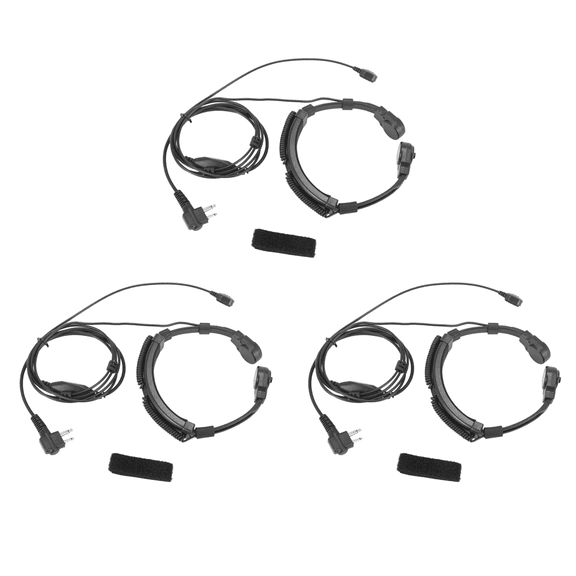 3X Throat Mic Miniphone Covert Acoustic Tube Earpiece Headset for Two Way Radio