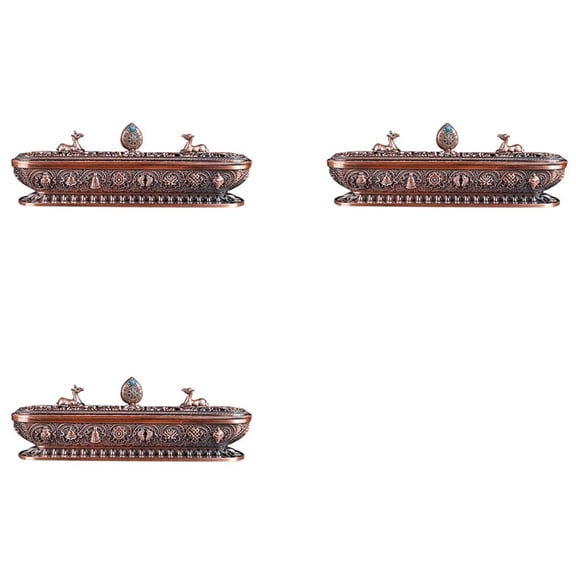 3X Tibet Incense Burner Antique Handmade Incense Stick Holder Teahouse Home Office Decoration Crafts Ornaments 3