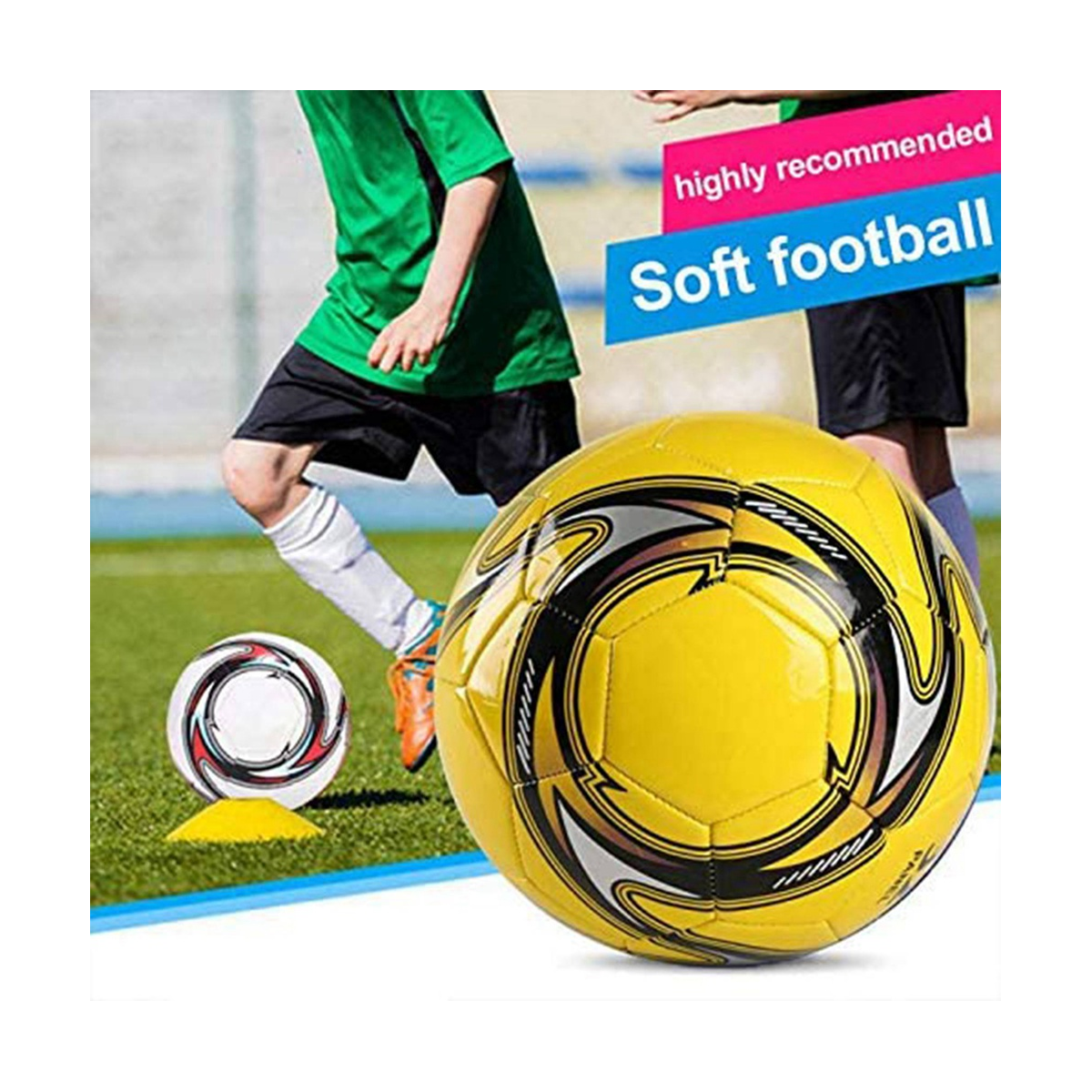 3X Train Leather Soccer Size 5 Train Match Football Non- Football Game Indoor and Outdoor Football