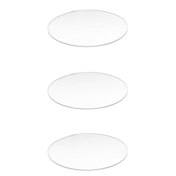 3X Transparent 3mm Thick Mirror Acrylic Round Disc Diameter:100mm